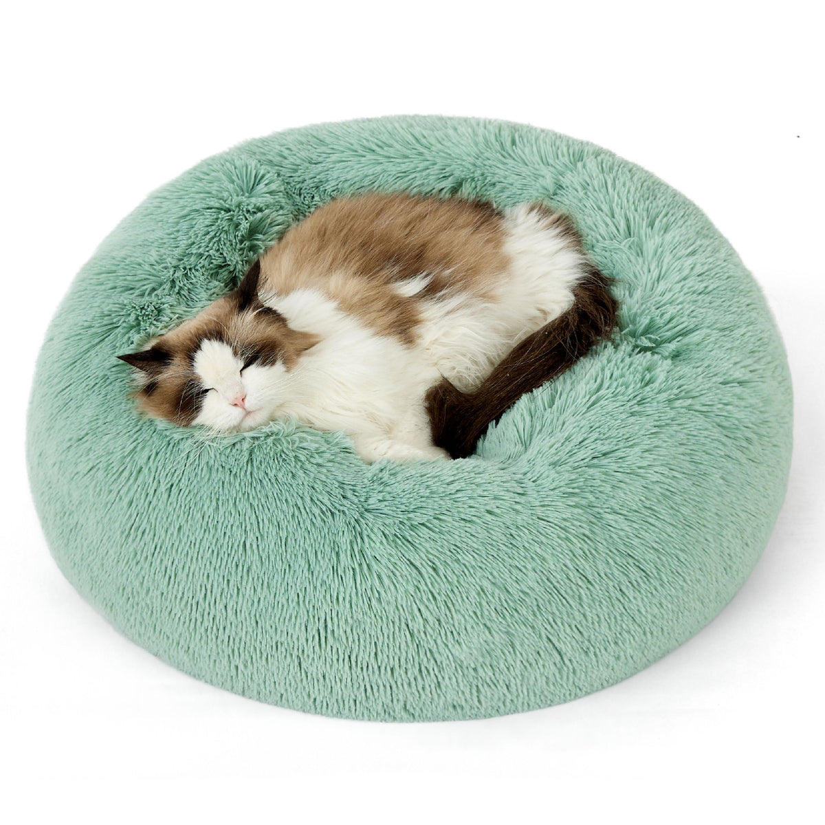 Bedsure Calming Small Medium Dog Bed Donut Washable Puppy Bed,27ins Camel