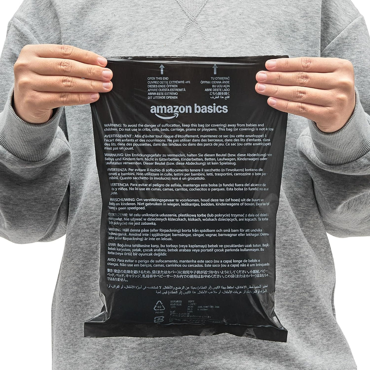 Amazon Basics Dog Poop Leak Proof Bags with Dispenser and Leash Clip, Unscented, 13" x 9" Large Size, 300 Count