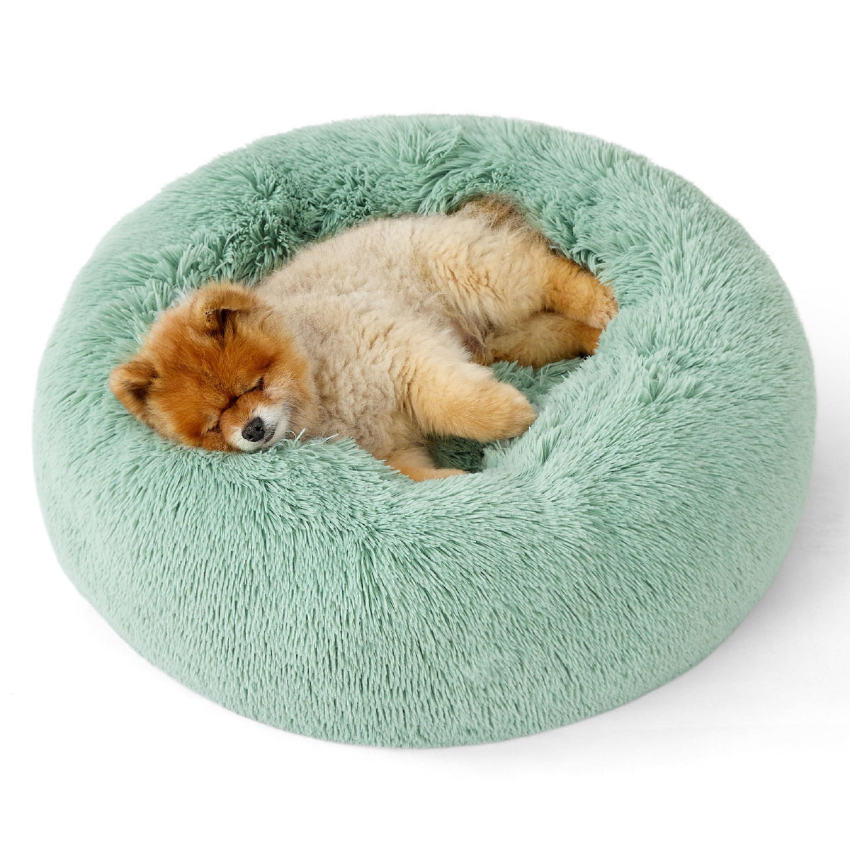 Bedsure Calming Small Medium Dog Bed Donut Washable Puppy Bed,27ins Camel