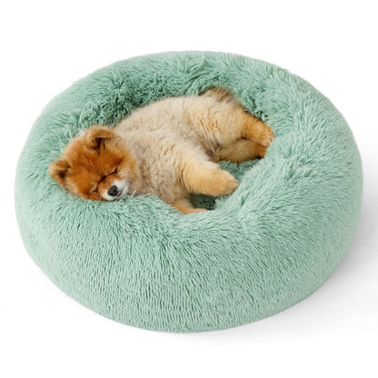 Bedsure Calming Small Medium Dog Bed Donut Washable Puppy Bed,27ins Camel