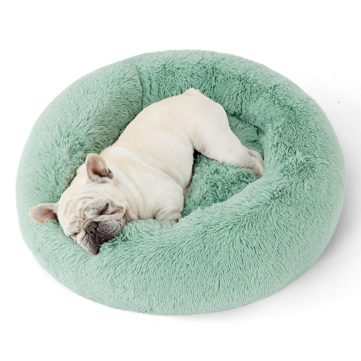 Bedsure Calming Small Medium Dog Bed Donut Washable Puppy Bed,27ins Camel
