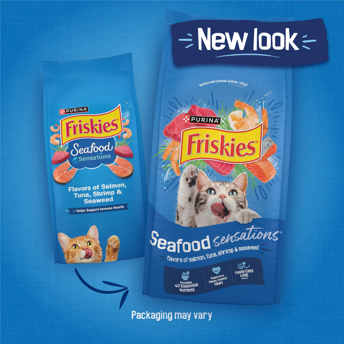 Friskies Purina Seafood Sensations Dry Cat Food, 22 lb Bag
