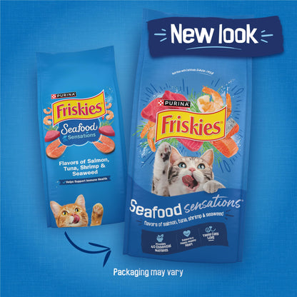 Friskies Purina Seafood Sensations Dry Cat Food, 22 lb Bag