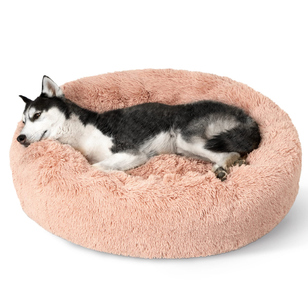 Bedsure Calming Small Medium Dog Bed Donut Washable Puppy Bed,27ins Camel