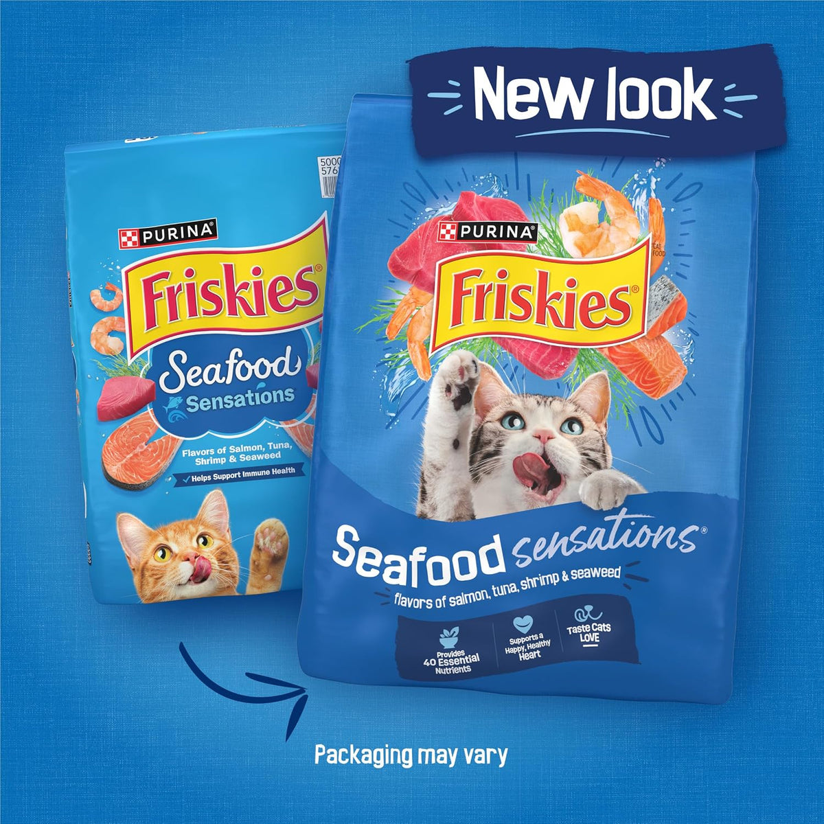 Friskies Purina Seafood Sensations Dry Cat Food, 22 lb Bag
