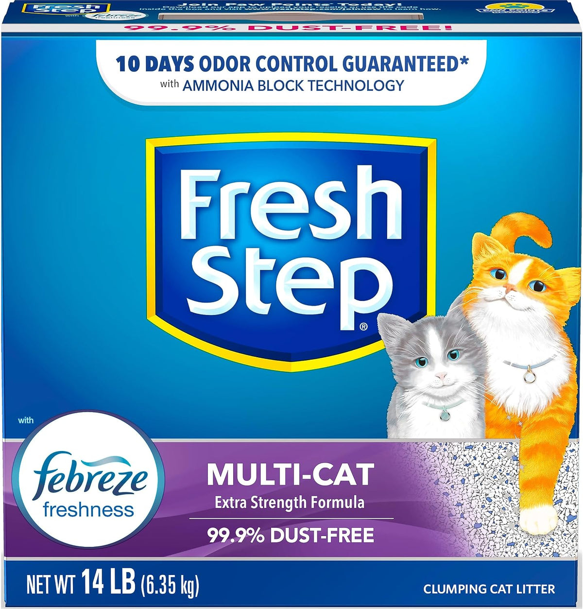 Fresh Step Odor Shield Multi Cat Clumping Cat Litter, 14 lb.