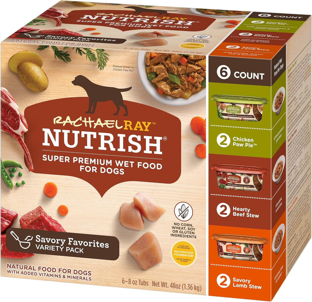 Nutrish Hearty Beef Stew Wet Dog Food, 8 oz. Tub (Pack of 8) (Rachael Ray)