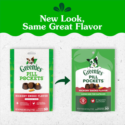 Greenies Pill Pockets Large Size Dog Treats, Peanut Butter, 15.8 oz