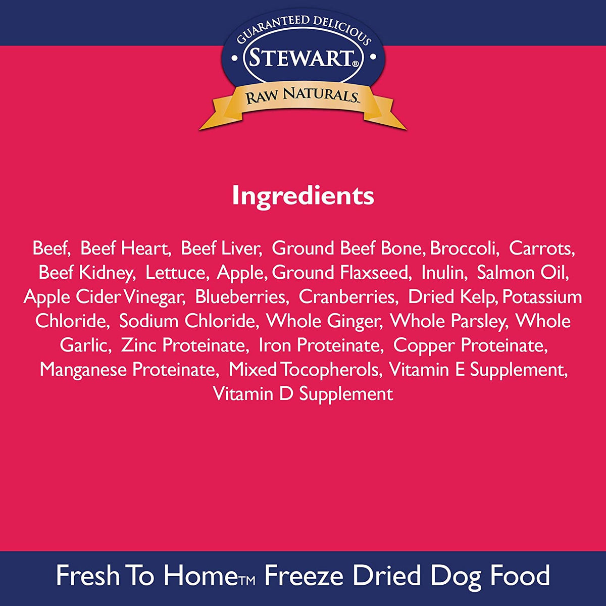 Raw Naturals Freeze Dried Dog Food Grain Free Made in USA with Beef, Fruits, & Vegetables for Fresh to Home All Natural Recipe, 24 Oz.